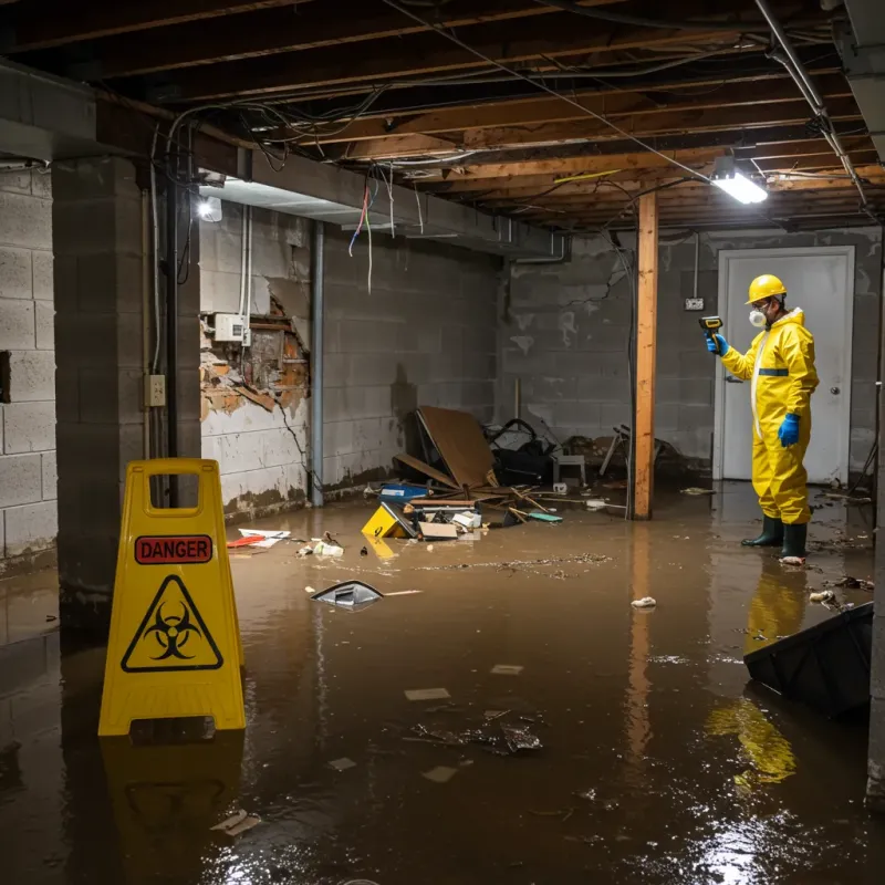 Flooded Basement Electrical Hazard in Grant County, IN Property